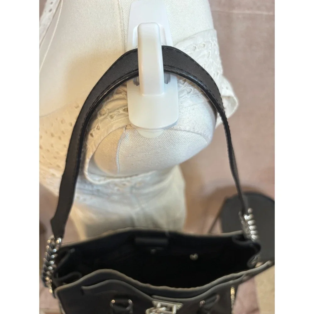Michael Kors Hamilton Black Saffiano Leather‎ Tote Bag Silver Hardware Large